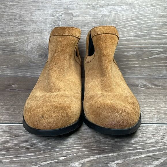 Sorel Lolla Cut Out Women’s Size 9.5 Chestnut Suede Slip On Ankle Boots - Picture 2 of 12